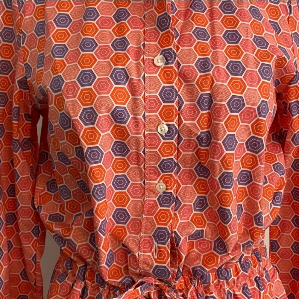Super cute vintage honey comb print shirt dress
